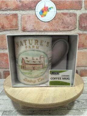 LANG Farmhouse by Chad Barrett Ceramic Coffee Mug 14 oz Nature's Farm NIB
